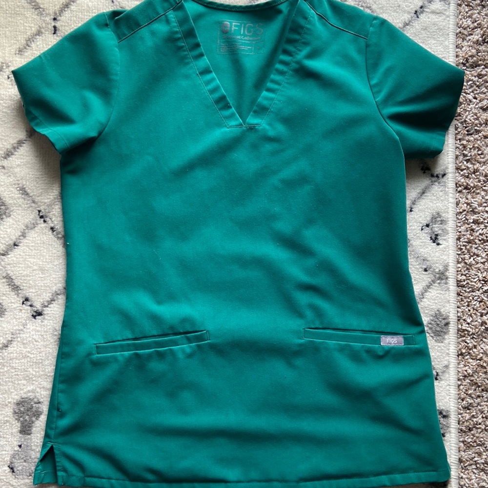 Figs hunter green scrub top